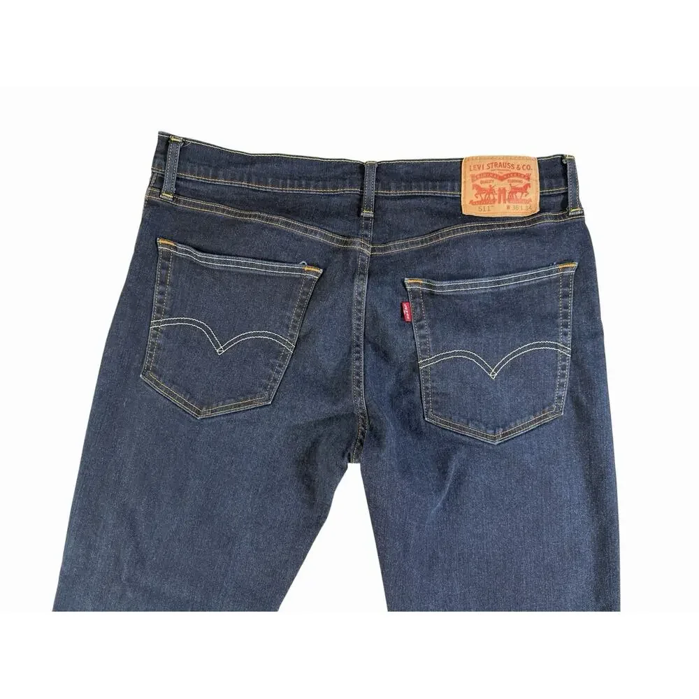 Levi’s 511 Slim Fit Jeans Men’s 36x34 Dark Wash Stretch Denim Blue